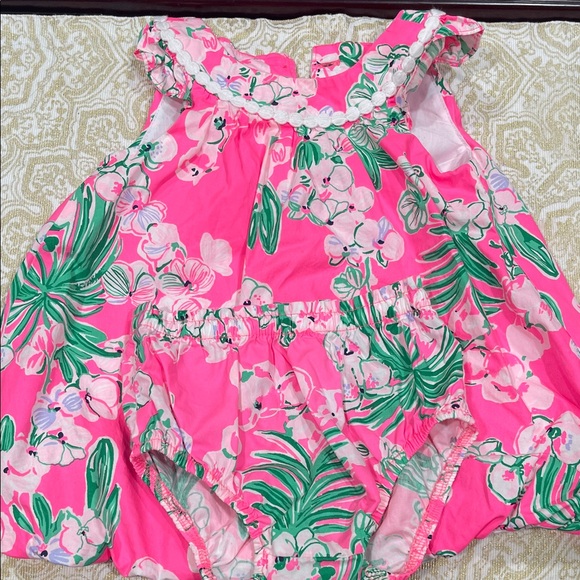 Floral Lilly Pulitzer Pink Baby two piece set - Picture 1 of 1